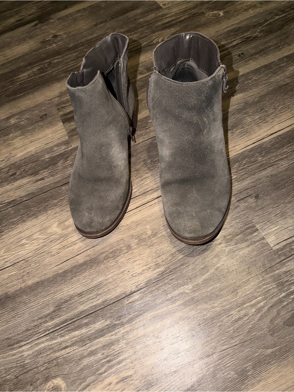 Kensie Gray Suede Ankle Booties